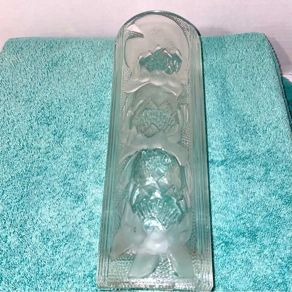 Bohemian Czech Sklo Union Hermanova Hut Art Glass Hand Pressed Vase with Flowers - Picture 5 of 15